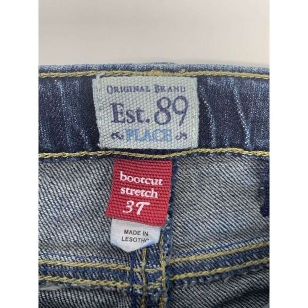 PLACE Blue Denim Bootcut Stretch Adjustable Waist Girl's Jeans Size 3T - Picture 5 of 6